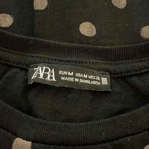 Zara Cotton  T-Shirt Dot Pattern - Picture 7 of 7